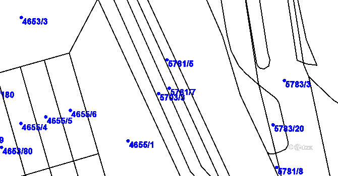 Parcela st. 5781/7 v KÚ Jihlava, Katastrální mapa
