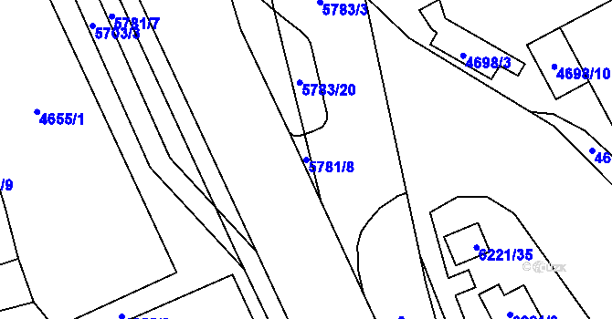 Parcela st. 5781/8 v KÚ Jihlava, Katastrální mapa