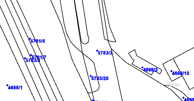 Parcela st. 5783/3 v KÚ Jihlava, Katastrální mapa