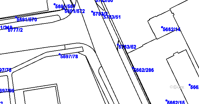 Parcela st. 5783/9 v KÚ Jihlava, Katastrální mapa