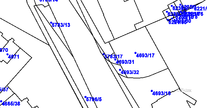 Parcela st. 5783/17 v KÚ Jihlava, Katastrální mapa