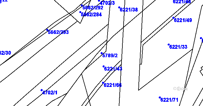 Parcela st. 5789/2 v KÚ Jihlava, Katastrální mapa