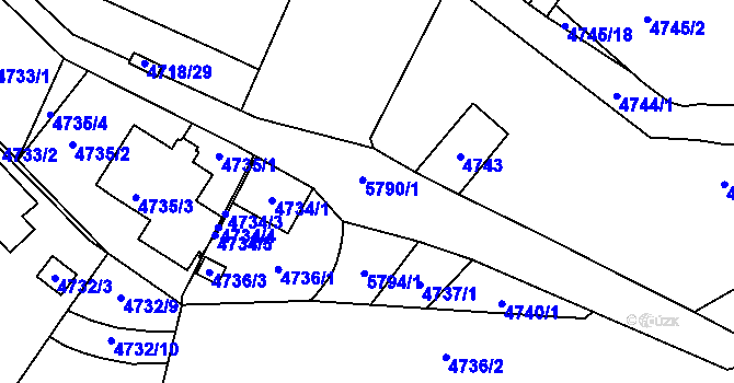 Parcela st. 5790 v KÚ Jihlava, Katastrální mapa