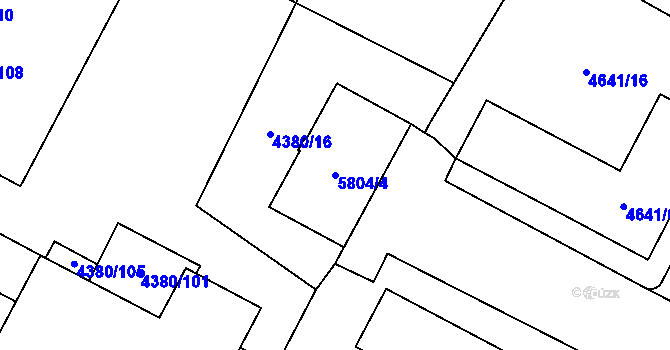 Parcela st. 5804/4 v KÚ Jihlava, Katastrální mapa