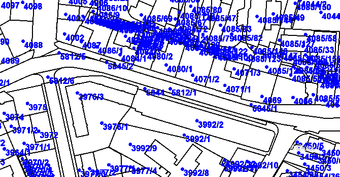 Parcela st. 5812/1 v KÚ Jihlava, Katastrální mapa