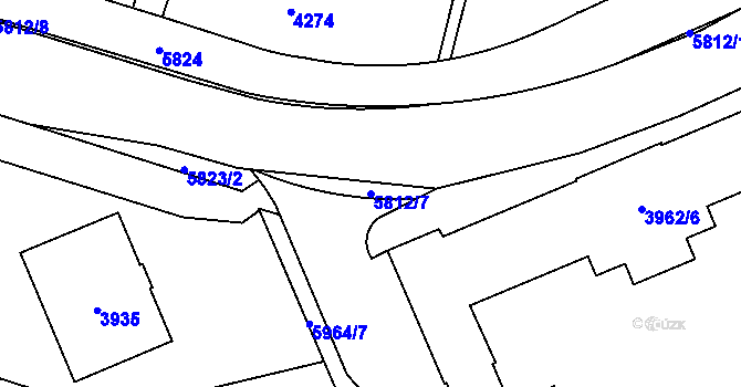 Parcela st. 5812/7 v KÚ Jihlava, Katastrální mapa