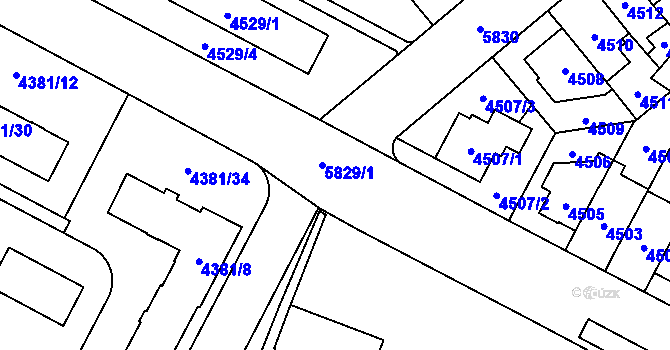 Parcela st. 5829 v KÚ Jihlava, Katastrální mapa