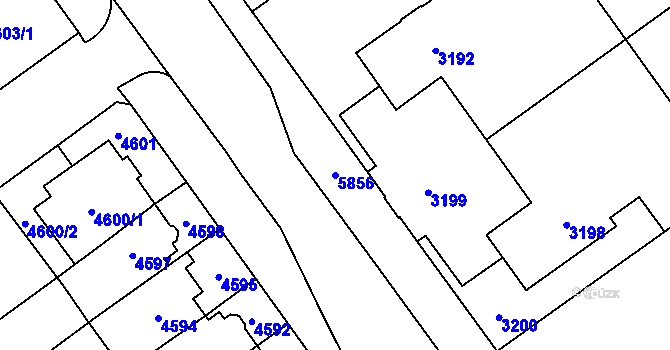 Parcela st. 5856 v KÚ Jihlava, Katastrální mapa