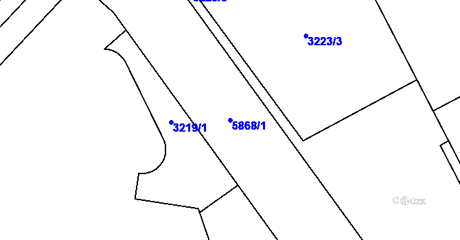 Parcela st. 5868/1 v KÚ Jihlava, Katastrální mapa