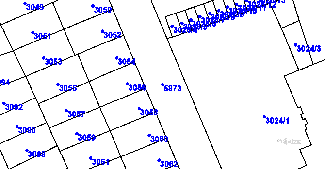 Parcela st. 5873 v KÚ Jihlava, Katastrální mapa