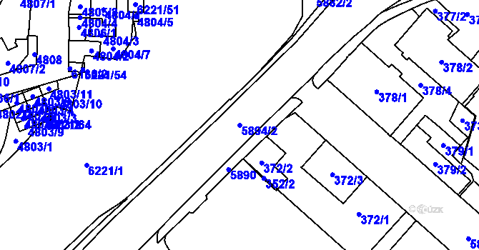 Parcela st. 5894/2 v KÚ Jihlava, Katastrální mapa