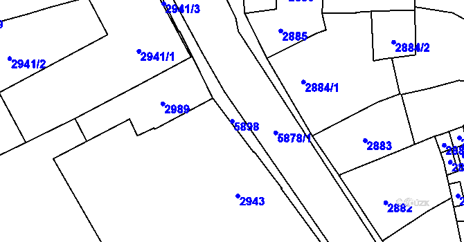 Parcela st. 5898 v KÚ Jihlava, Katastrální mapa
