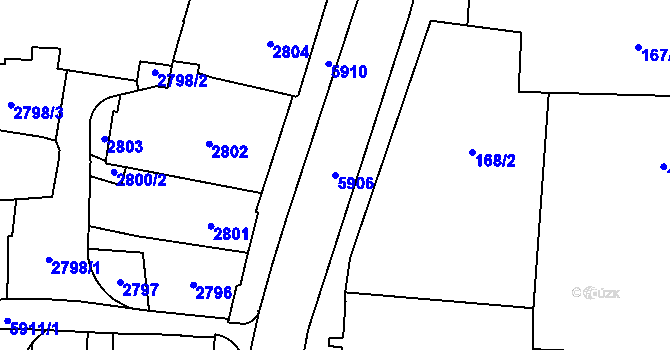 Parcela st. 5906 v KÚ Jihlava, Katastrální mapa
