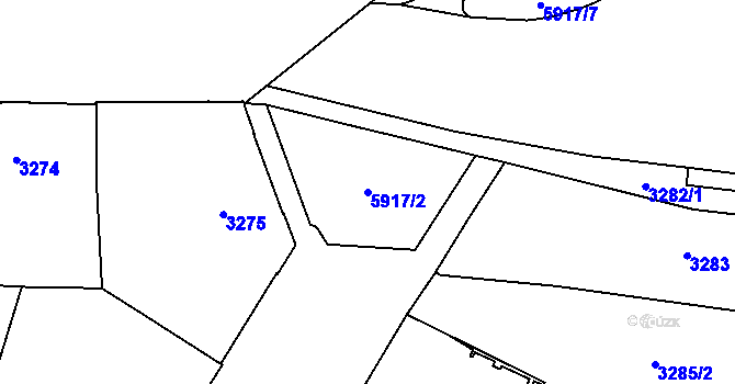 Parcela st. 5917/2 v KÚ Jihlava, Katastrální mapa