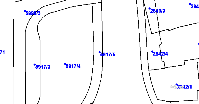Parcela st. 5917/5 v KÚ Jihlava, Katastrální mapa