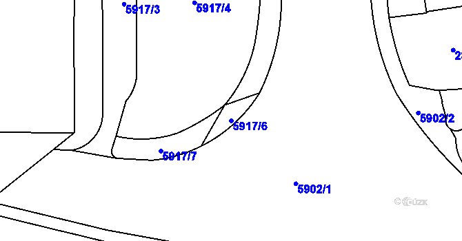 Parcela st. 5917/6 v KÚ Jihlava, Katastrální mapa