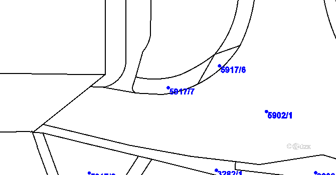 Parcela st. 5917/7 v KÚ Jihlava, Katastrální mapa