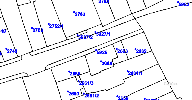 Parcela st. 5926 v KÚ Jihlava, Katastrální mapa