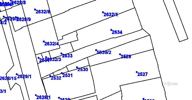 Parcela st. 5939/2 v KÚ Jihlava, Katastrální mapa