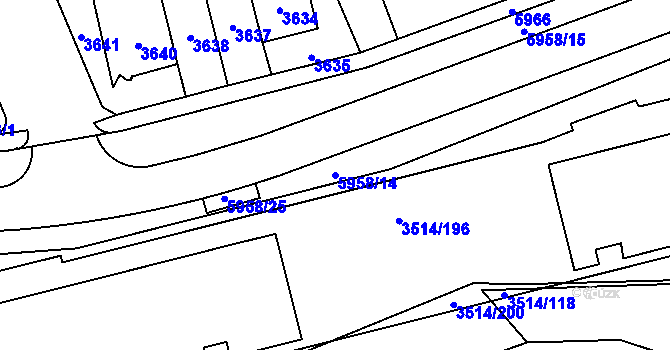 Parcela st. 5958/14 v KÚ Jihlava, Katastrální mapa