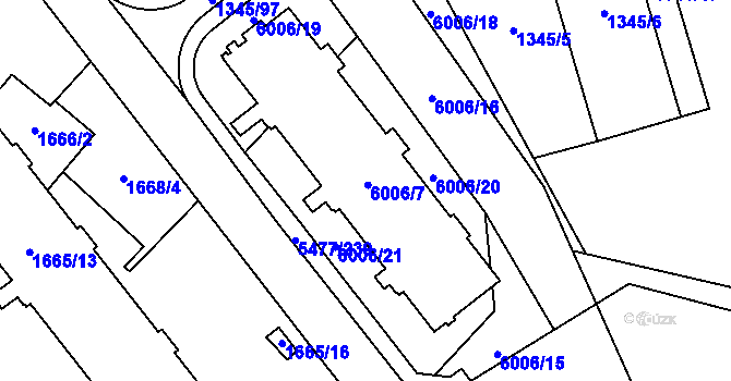 Parcela st. 6006/8 v KÚ Jihlava, Katastrální mapa