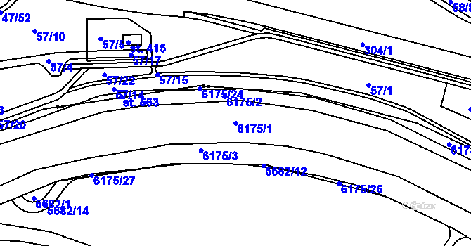 Parcela st. 6175/1 v KÚ Jihlava, Katastrální mapa