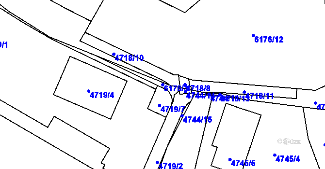 Parcela st. 6176/3 v KÚ Jihlava, Katastrální mapa