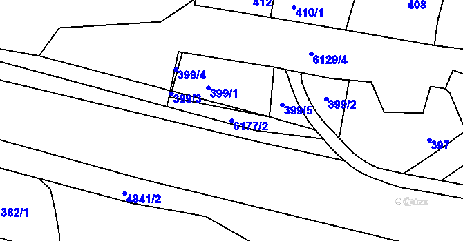 Parcela st. 6177/2 v KÚ Jihlava, Katastrální mapa