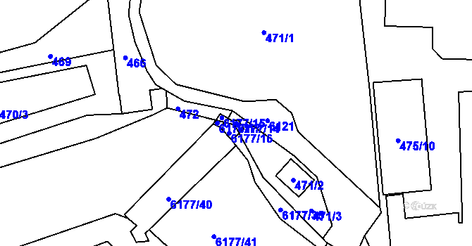 Parcela st. 6177/14 v KÚ Jihlava, Katastrální mapa