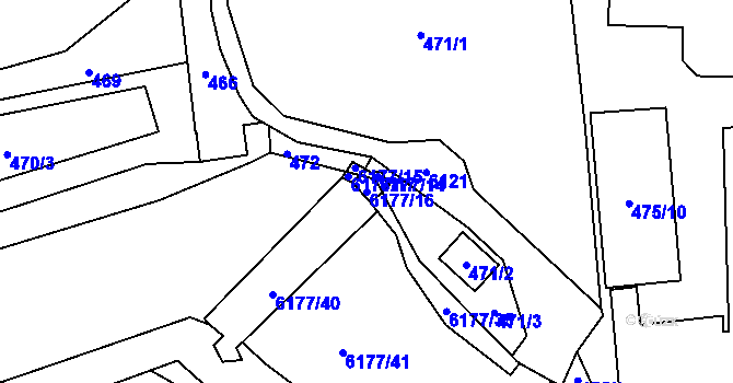 Parcela st. 6177/16 v KÚ Jihlava, Katastrální mapa