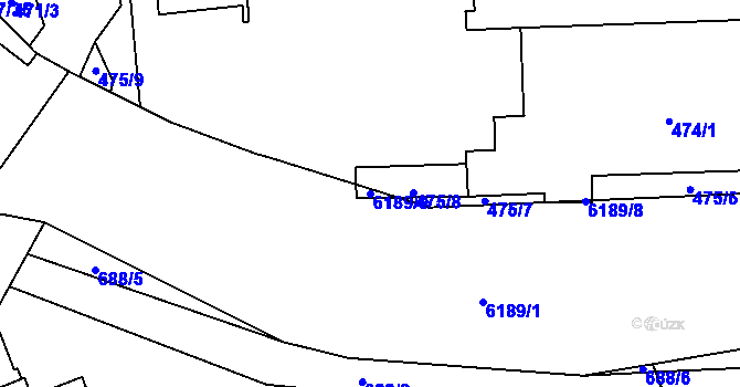 Parcela st. 6189/9 v KÚ Jihlava, Katastrální mapa
