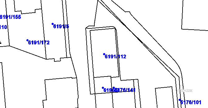 Parcela st. 6191/112 v KÚ Jihlava, Katastrální mapa