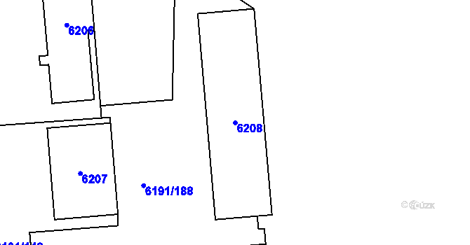 Parcela st. 6208 v KÚ Jihlava, Katastrální mapa