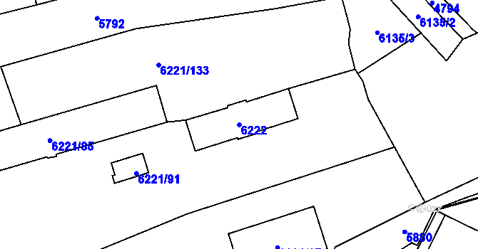 Parcela st. 6222 v KÚ Jihlava, Katastrální mapa