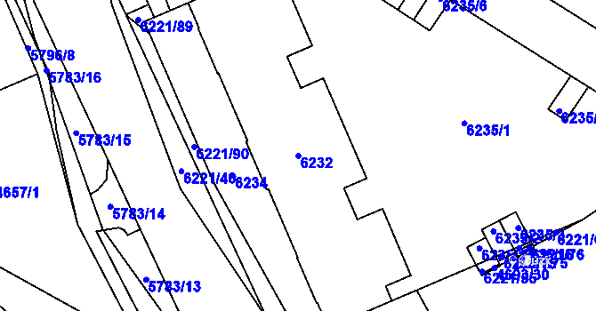 Parcela st. 6232 v KÚ Jihlava, Katastrální mapa
