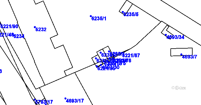 Parcela st. 6235/2 v KÚ Jihlava, Katastrální mapa