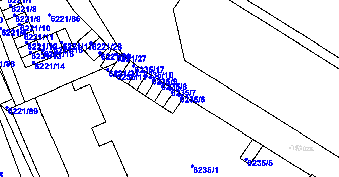 Parcela st. 6235/7 v KÚ Jihlava, Katastrální mapa