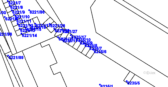 Parcela st. 6235/8 v KÚ Jihlava, Katastrální mapa