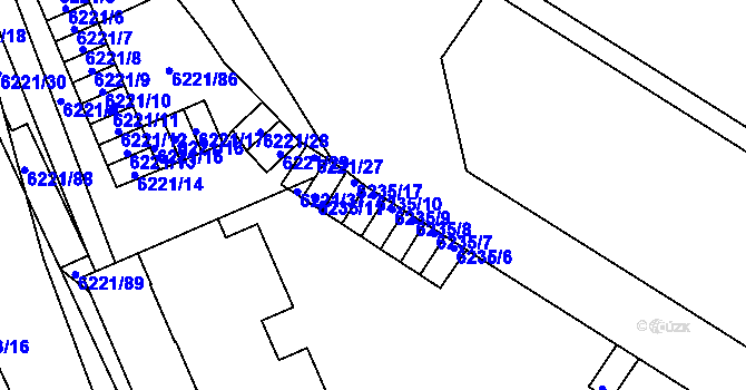Parcela st. 6235/10 v KÚ Jihlava, Katastrální mapa
