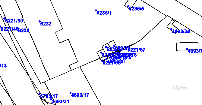 Parcela st. 6235/14 v KÚ Jihlava, Katastrální mapa