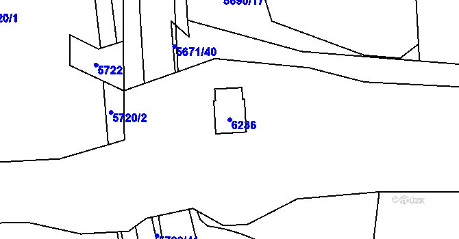 Parcela st. 6236 v KÚ Jihlava, Katastrální mapa