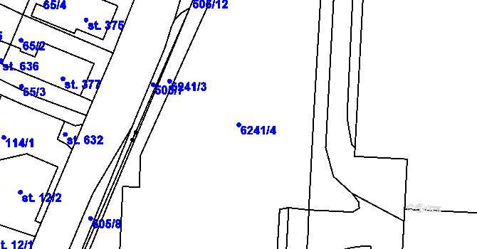 Parcela st. 6241/4 v KÚ Jihlava, Katastrální mapa