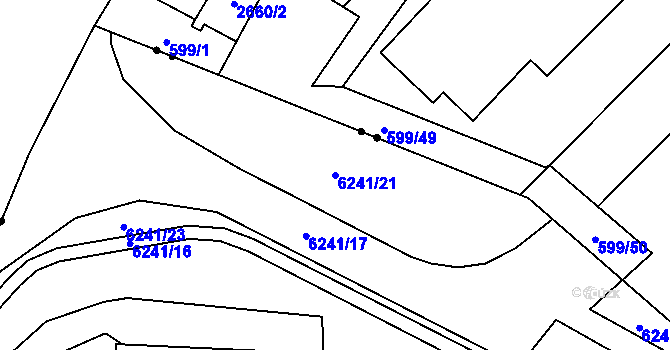 Parcela st. 6241/21 v KÚ Jihlava, Katastrální mapa