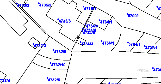Parcela st. 4736/3 v KÚ Jihlava, Katastrální mapa