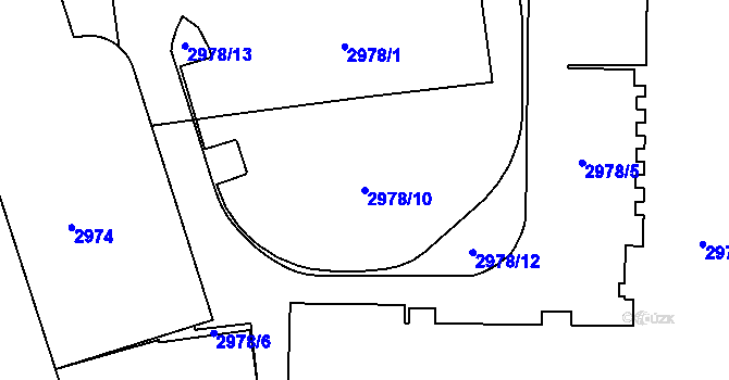 Parcela st. 2978/10 v KÚ Jihlava, Katastrální mapa