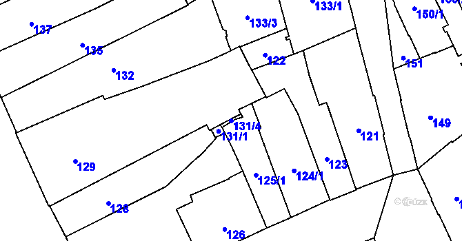 Parcela st. 131/4 v KÚ Jihlava, Katastrální mapa