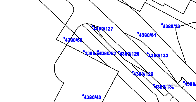 Parcela st. 4380/62 v KÚ Jihlava, Katastrální mapa