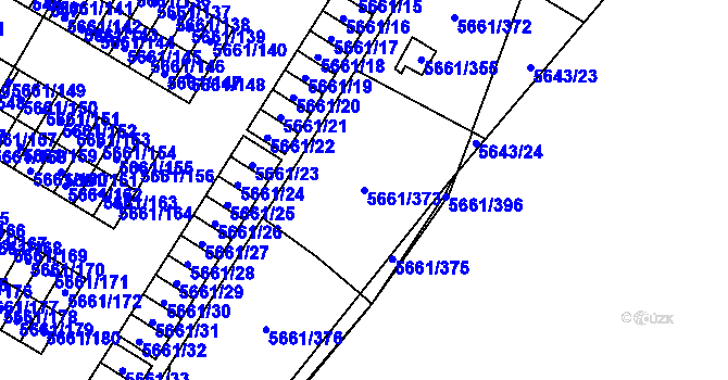 Parcela st. 5661/373 v KÚ Jihlava, Katastrální mapa