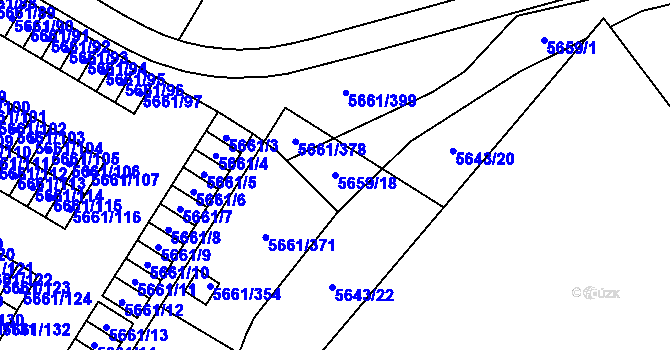 Parcela st. 5659/18 v KÚ Jihlava, Katastrální mapa