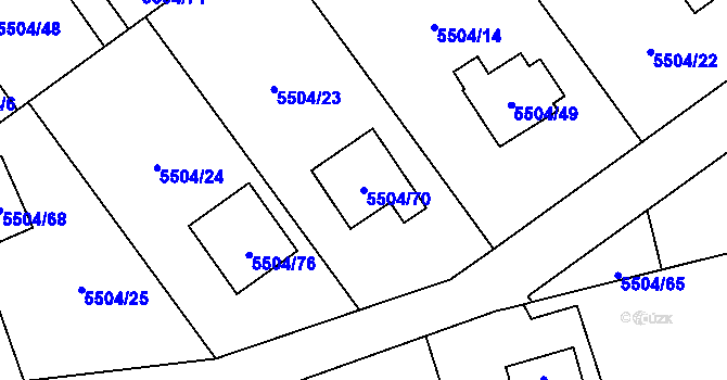 Parcela st. 5504/70 v KÚ Jihlava, Katastrální mapa